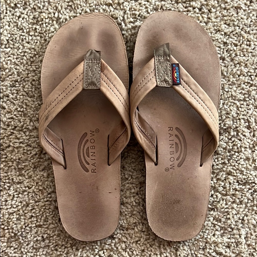 Rainbow Beige Sandals - Men’s 7